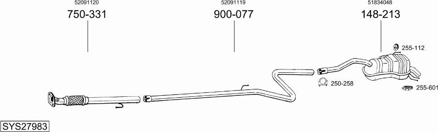 Bosal SYS27983 - Система випуску ОГ autocars.com.ua