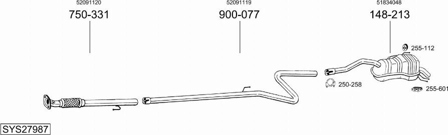 Bosal SYS27987 - Система випуску ОГ autocars.com.ua