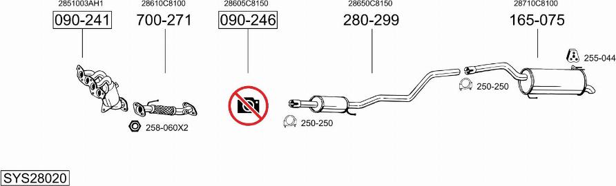 Bosal SYS28020 - Система випуску ОГ autocars.com.ua