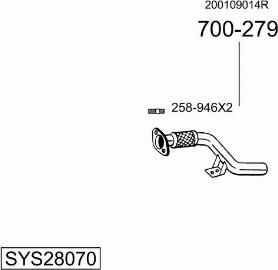 Bosal SYS28070 - Система випуску ОГ autocars.com.ua