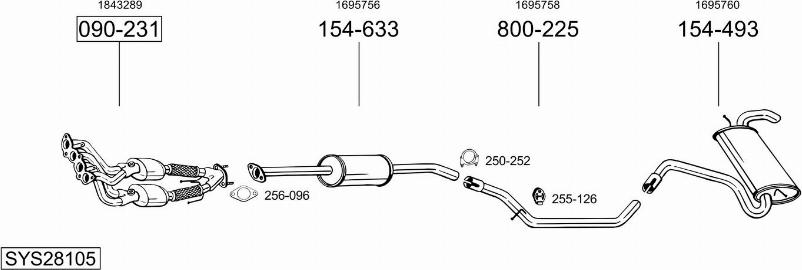 Bosal SYS28105 - Система випуску ОГ autocars.com.ua