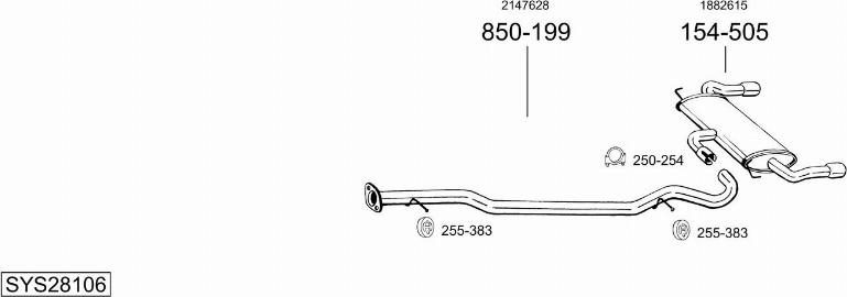 Bosal SYS28106 - Система випуску ОГ autocars.com.ua