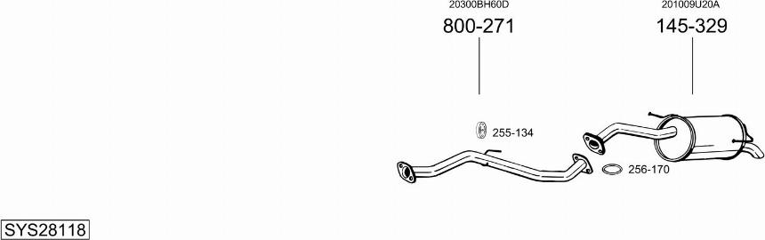 Bosal SYS28118 - Система випуску ОГ autocars.com.ua