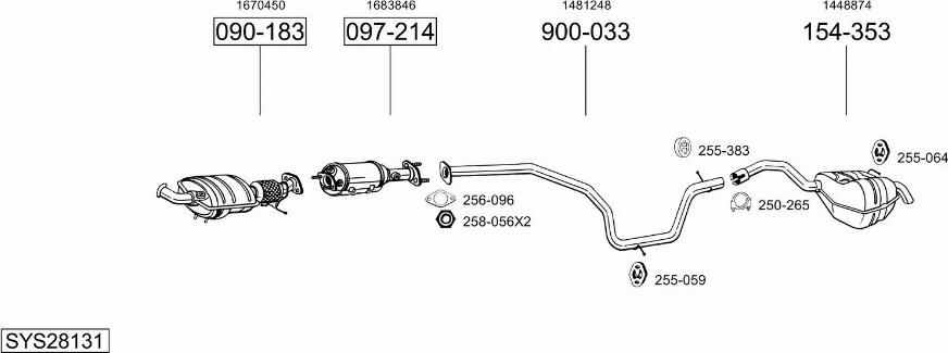 Bosal SYS28131 - Система випуску ОГ autocars.com.ua