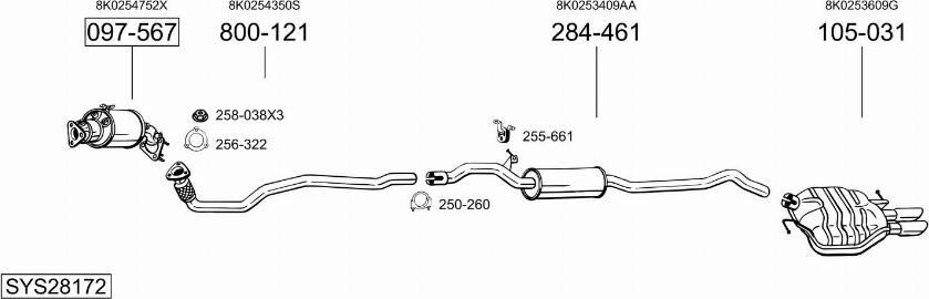 Bosal SYS28172 - Система випуску ОГ autocars.com.ua