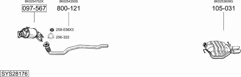 Bosal SYS28176 - Система випуску ОГ autocars.com.ua