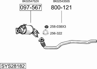 Bosal SYS28182 - Система випуску ОГ autocars.com.ua