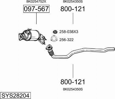 Bosal SYS28204 - Система випуску ОГ autocars.com.ua