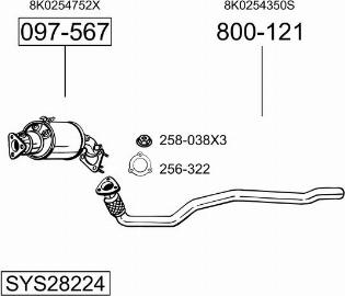 Bosal SYS28224 - Система випуску ОГ autocars.com.ua