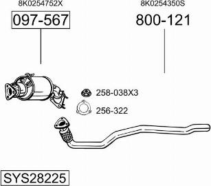 Bosal SYS28225 - Система випуску ОГ autocars.com.ua
