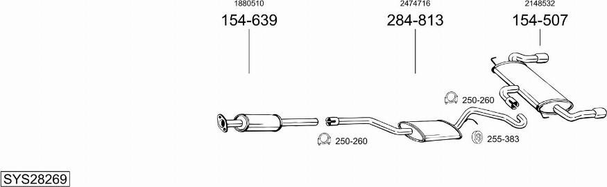 Bosal SYS28269 - Система выпуска ОГ avtokuzovplus.com.ua