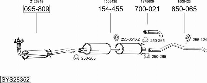 Bosal SYS28352 - Система випуску ОГ autocars.com.ua