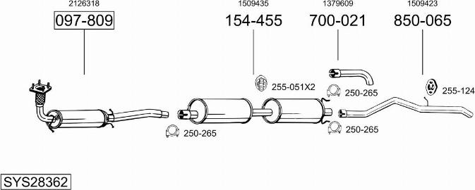 Bosal SYS28362 - Система выпуска ОГ avtokuzovplus.com.ua