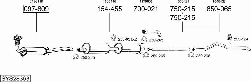 Bosal SYS28363 - Система выпуска ОГ avtokuzovplus.com.ua