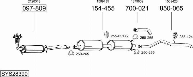 Bosal SYS28390 - Система випуску ОГ autocars.com.ua