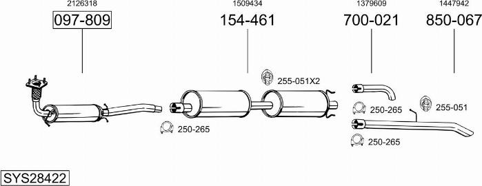 Bosal SYS28422 - Система випуску ОГ autocars.com.ua