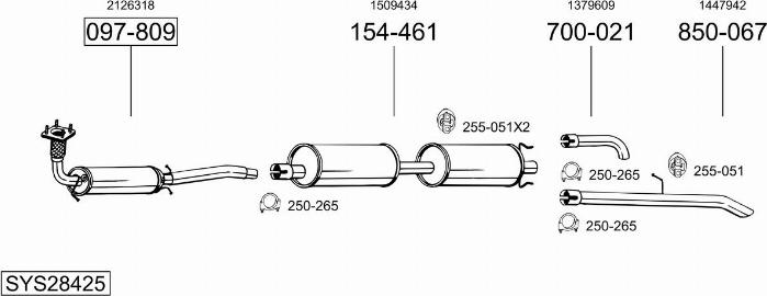 Bosal SYS28425 - Система випуску ОГ autocars.com.ua