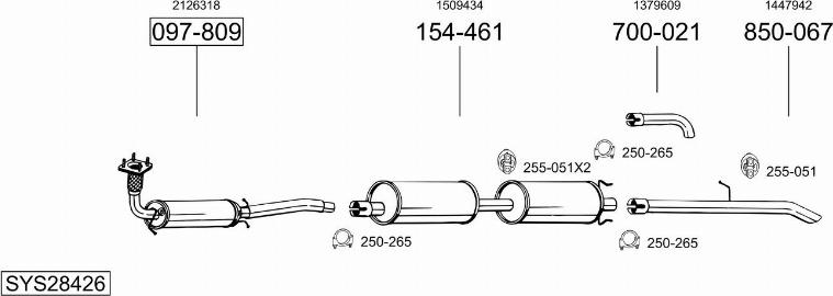 Bosal SYS28426 - Система випуску ОГ autocars.com.ua