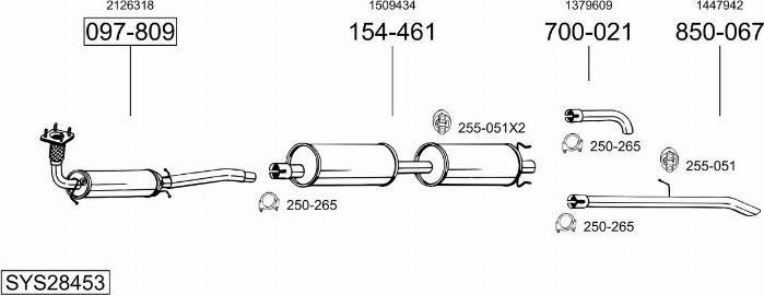 Bosal SYS28453 - Система випуску ОГ autocars.com.ua