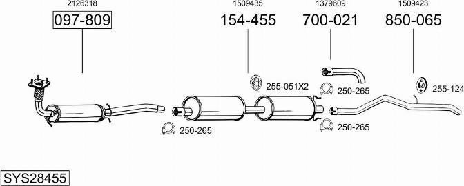 Bosal SYS28455 - Система випуску ОГ autocars.com.ua