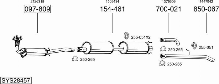 Bosal SYS28457 - Система выпуска ОГ avtokuzovplus.com.ua