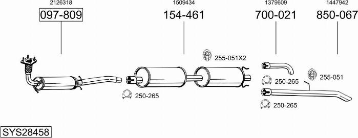 Bosal SYS28458 - Система выпуска ОГ avtokuzovplus.com.ua