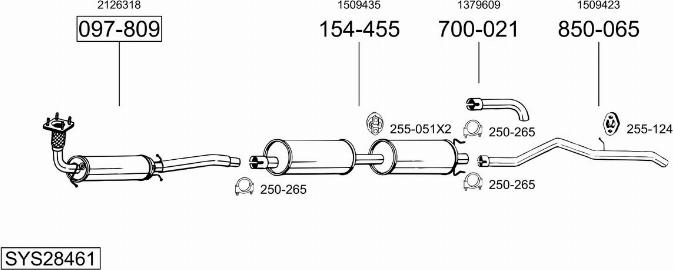 Bosal SYS28461 - Система выпуска ОГ avtokuzovplus.com.ua