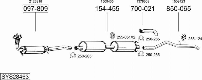 Bosal SYS28463 - Система выпуска ОГ avtokuzovplus.com.ua