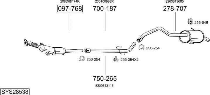 Bosal SYS28538 - Система выпуска ОГ avtokuzovplus.com.ua