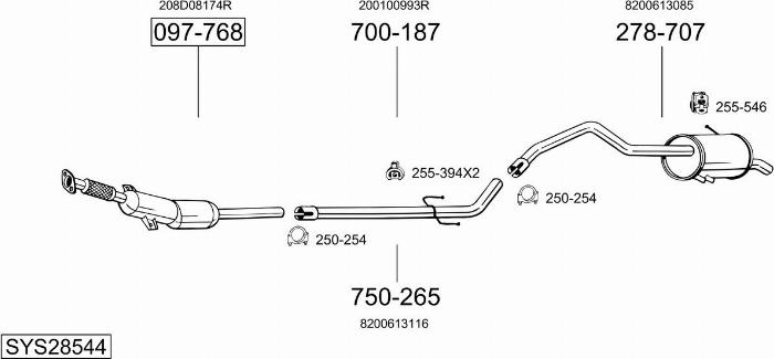 Bosal SYS28544 - Система випуску ОГ autocars.com.ua