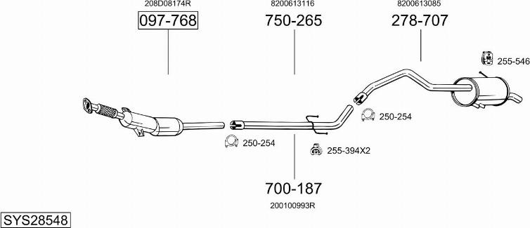 Bosal SYS28548 - Система випуску ОГ autocars.com.ua