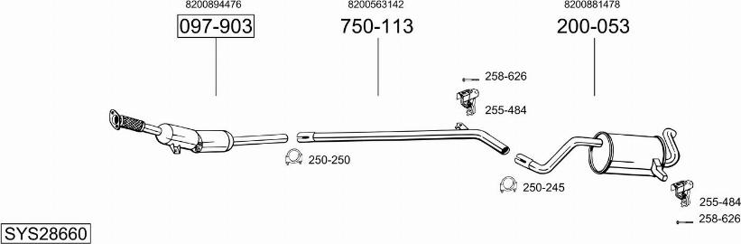 Bosal SYS28660 - Система випуску ОГ autocars.com.ua