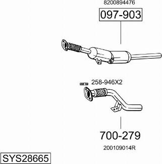 Bosal SYS28665 - Система випуску ОГ autocars.com.ua