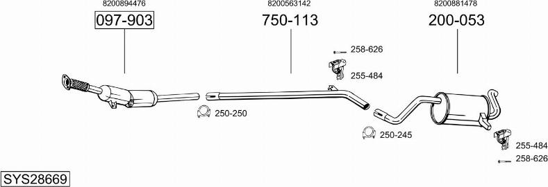 Bosal SYS28669 - Система випуску ОГ autocars.com.ua