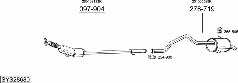 Bosal SYS28680 - Система випуску ОГ autocars.com.ua