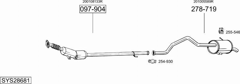 Bosal SYS28681 - Система випуску ОГ autocars.com.ua