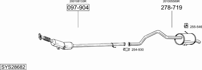 Bosal SYS28682 - Система випуску ОГ autocars.com.ua