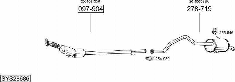 Bosal SYS28686 - Система випуску ОГ autocars.com.ua