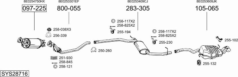 Bosal SYS28716 - Система випуску ОГ autocars.com.ua