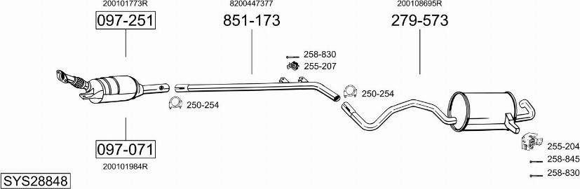 Bosal SYS28848 - Система випуску ОГ autocars.com.ua