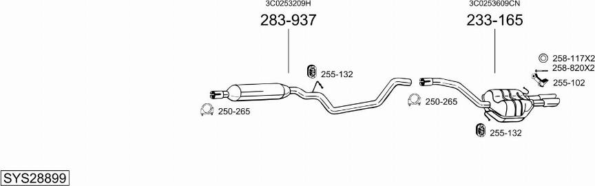 Bosal SYS28899 - Система випуску ОГ autocars.com.ua