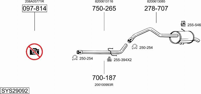 Bosal SYS29092 - Система випуску ОГ autocars.com.ua