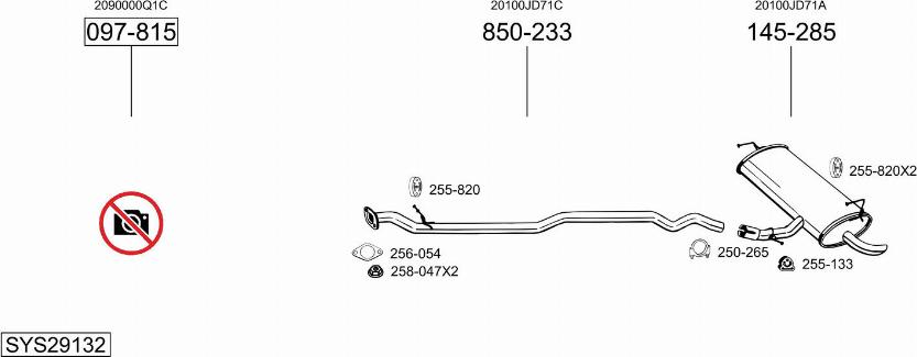 Bosal SYS29132 - Система выпуска ОГ avtokuzovplus.com.ua