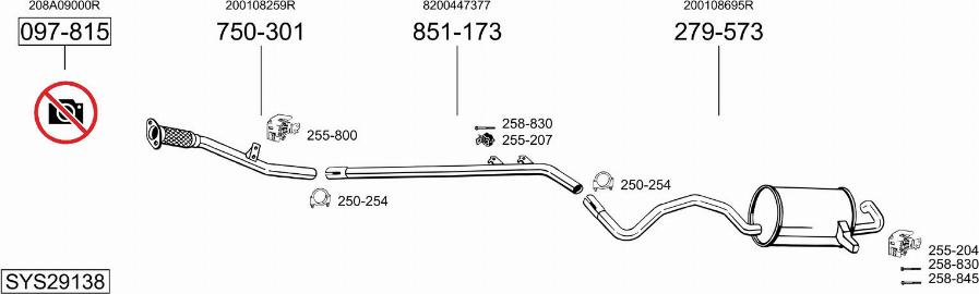 Bosal SYS29138 - Система випуску ОГ autocars.com.ua