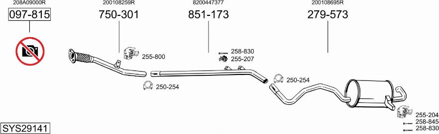 Bosal SYS29141 - Система випуску ОГ autocars.com.ua