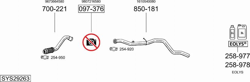 Bosal SYS29263 - Система випуску ОГ autocars.com.ua