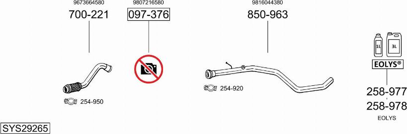 Bosal SYS29265 - Система випуску ОГ autocars.com.ua