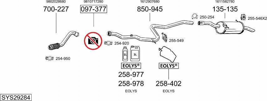 Bosal SYS29284 - Система випуску ОГ autocars.com.ua