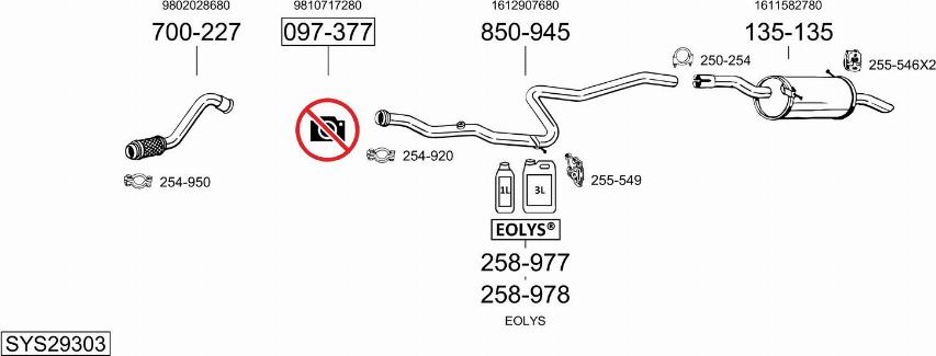 Bosal SYS29303 - Система випуску ОГ autocars.com.ua