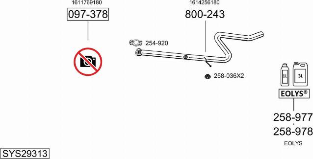 Bosal SYS29313 - Система випуску ОГ autocars.com.ua